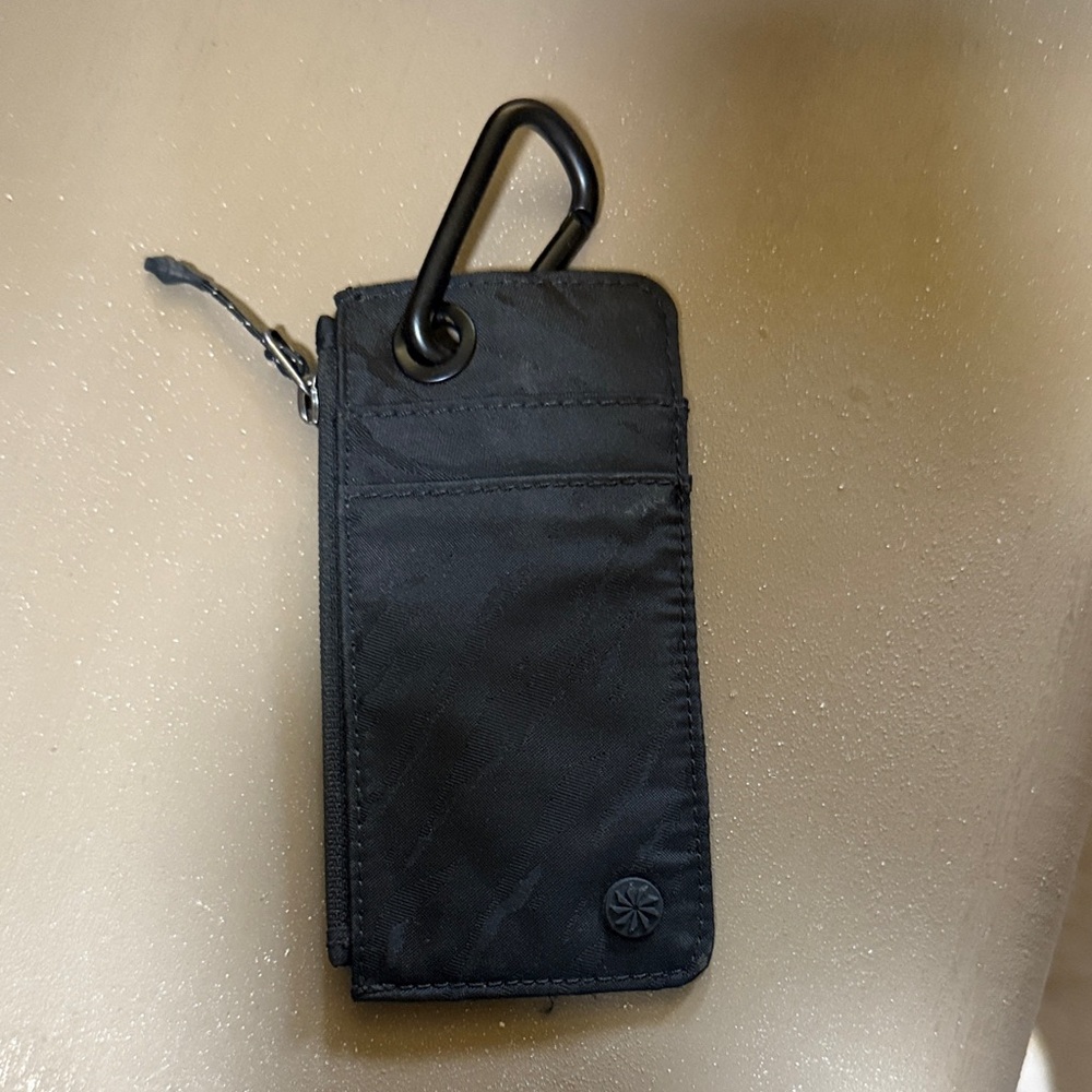 Athlete Black Wallet with Carabiner Clip